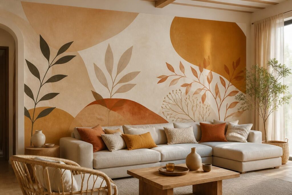 Peinture murale pour salon : idées et tendances pour un espace chaleureux